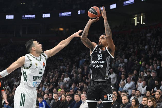PARTIZAN vs PANATHINAIKOS STERLING BROWN, basketball player of Partizan, during the Euroleague match against Panathinaikos, at Belgrade Arena. Belgrade, 05.02.2026. photo: MN PRESS BASKETBALL, EUROLEAGUE, PARTIZAN, PANATHINAIKOS Belgrade Belgrade Arena Serbia Copyright: xMarkoxMetlasx xMNxPressx