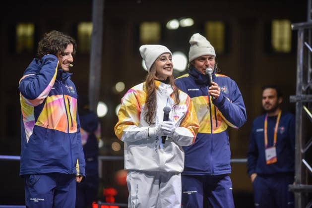 February 5, 2026, Milano, MI: L™arrivo della fiaccola olimpica per Milano Cortina 2026 portata da Nicoletta Manni e l™accensione del braciere in piazza Duomo, Milano 5 Febbraio 2026.ANSA MATTEO CORNER.----.The arrival of the Olympic torch for Milan Cortina 2026 carried by Nicoletta Manni and the lighting of the brazier in Piazza Duomo, Milan, February 5, 2026.ANSA MATTEO CORNER L™Arrivo Della Fiaccola Olimpica In Piazza Duomo A Mlano  - ZUMAa110 20260205_zaf_a110_026 Copyright: xMatteoxCornerx