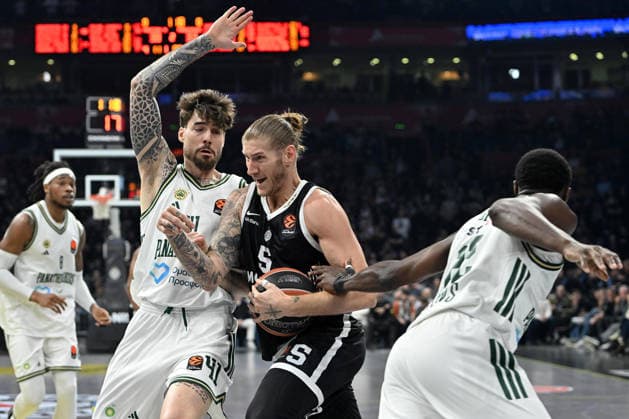 PARTIZAN vs PANATHINAIKOS DYLAN OSETKOWSKI, basketball player of Partizan, during the Euroleague match against Panathinaikos, at Belgrade Arena. Belgrade, 05.02.2026. photo: MN PRESS BASKETBALL, EUROLEAGUE, PARTIZAN, PANATHINAIKOS Belgrade Belgrade Arena Serbia Copyright: xMarkoxMetlasx xMNxPressx