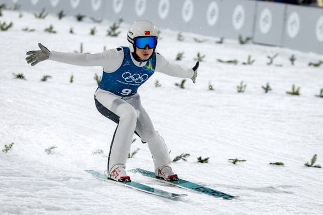 OLYMPICS - Winter Olympic Games, Olympische Spiele, Olympia, OS Milano Cortina 2026 VAL DI FIEMME,ITALY,05.FEB.26 - OLYMPICS, Ski jumping, Skispringen, Ski, nordisch - Winter Olympic Games Milano Cortina 2026, preview, normal hill, training, men. Image shows Qiwu Song (CHN).  GEPAxpictures xMatthiasxTrinkl