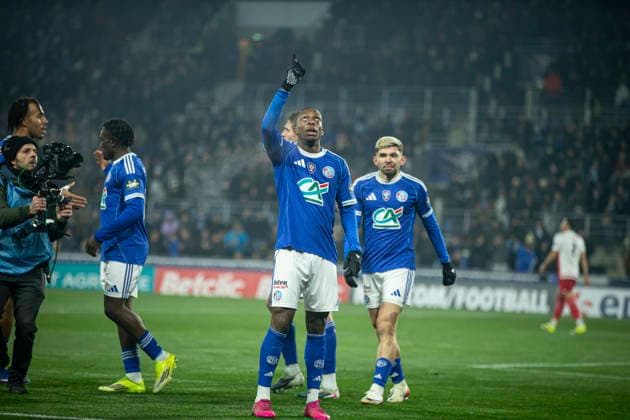 FOOTBALL: Coupe de France Racing Strasbourg (RCS) vs As Monaco. 05 02 2026 Stade de la Meinau. Strasbourg - France Martial Godo 20 (RCS) but  Copyright: xx