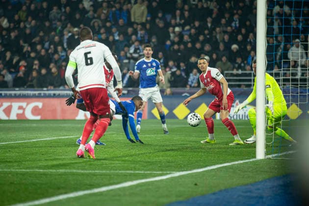 FOOTBALL: Coupe de France Racing Strasbourg (RCS) vs As Monaco. 05 02 2026 Stade de la Meinau. Strasbourg - France Martial Godo 20 (RCS) but  Copyright: xx