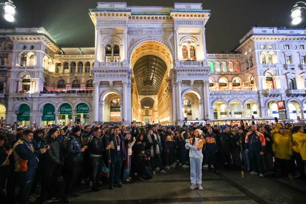 ITALY, MILAN - FEBRUARY 5, 2026: La Scala Theatre Ballet prima ballerina Nicoletta Manni is seen during a ceremony marking the arrival of the Milano Cortina 2026 Olympic Flame at Piazza del Duomo. The two-month Olympic Torch Relay, which started in December 2025, followed a 12,000 km route across Italy finally reaching Milan on 5 February 2026 2026 Winter Olympics: Olympic Torch Arrives In Milan  - ZUMAt113 20260205_zaa_t113_431 Copyright: xPeterxKovalevx