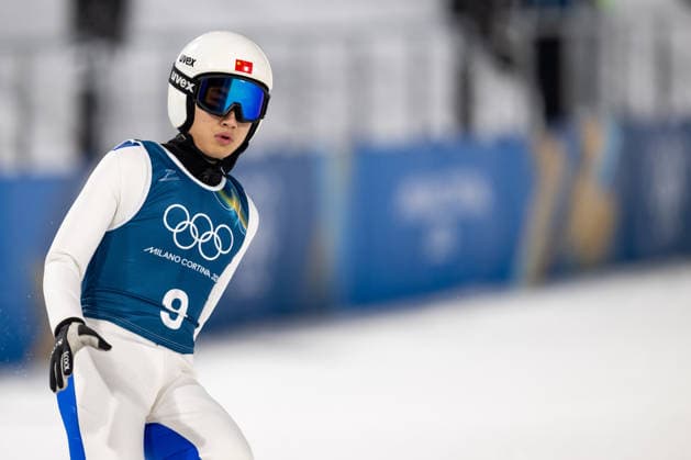 OLYMPICS - Winter Olympic Games, Olympische Spiele, Olympia, OS Milano Cortina 2026 VAL DI FIEMME,ITALY,05.FEB.26 - OLYMPICS, Ski jumping, Skispringen, Ski, nordisch - Winter Olympic Games Milano Cortina 2026, preview, normal hill, training, men. Image shows Qiwu Song (CHN).  GEPAxpictures xOliverxLerch