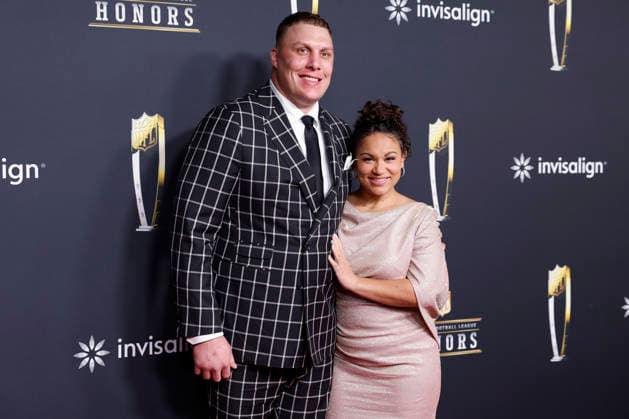 RECORD DATE NOT STATED Garett Bolles and Natalie Bolles arrive on the red carpet at the 2026 NFL, American Football Herren, USA Honors presented by Invisalign in the days leading up to Super Bowl LX in San Francisco on Thursday, February 5, 2026. The New England Patriots will play the Seattle Seahawks in Super Bowl LX at Levi s Stadium in Santa Clara on Sunday, February 8, 2026.  SBP20260205343 JOHNxANGELILLO