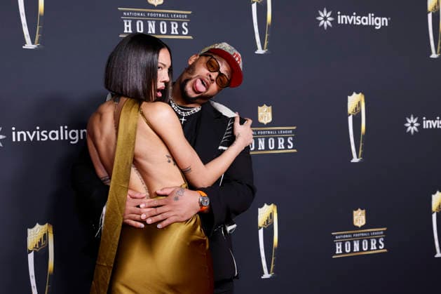 RECORD DATE NOT STATED Daiyaana Muhammad and Dion Dawkins arrive on the red carpet at the 2026 NFL, American Football Herren, USA Honors presented by Invisalign in the days leading up to Super Bowl LX in San Francisco on Thursday, February 5, 2026. The New England Patriots will play the Seattle Seahawks in Super Bowl LX at Levi s Stadium in Santa Clara on Sunday, February 8, 2026.  SBP20260205344 JOHNxANGELILLO