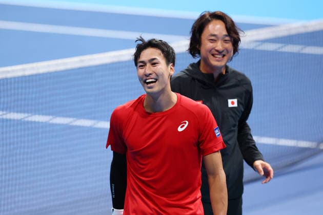 (B-F) Go Soeda, Yosuke Watanuki (JPN), FEBRUARY 6, 2026 - Tennis : 2026 Davis Cup Final Qualifier Round 1 between Japan - Austria at Ariake Colosseum, Tokyo, Japan. Noxthirdxpartyxsales  aflo_318656022