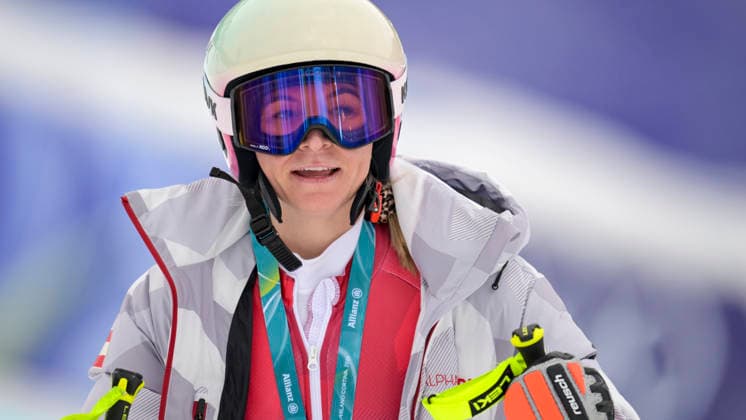 OLYMPICS - Winter Olympic Games, Olympische Spiele, Olympia, OS Milano Cortina 2026 CORTINA D AMPEZZO,ITALY,06.FEB.26 - OLYMPICS, ALPINE SKIING - Winter Olympic Games Milano Cortina 2026, preview, downhill training, women. Image shows Ariane Raedler (AUT).  GEPAxpictures xAlexanderxSolc