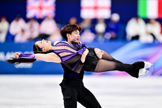 Utana YOSHIDA & Masaya MORITA (JPN), during Team Event - Ice Dance Rhythm Dance, at the Olympic Winter games, Winterspiele,Spiele, Summer games Milano Cortina 2026, at Milano Ice Skating Arena, on February 6, 2026 in Milan, Italy. Noxthirdxpartyxsales  aflo_318667238