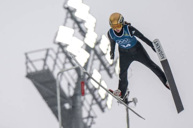 OLYMPICS - Winter Olympic Games, Olympische Spiele, Olympia, OS Milano Cortina 2026 VAL DI FIEMME,ITALY,06.FEB.26 - OLYMPICS, Ski jumping, Skispringen, Ski, nordisch - Winter Olympic Games Milano Cortina 2026, preview, normal hill, training, women. Image shows Juliane Seyfarth (GER).  GEPAxpictures xOliverxLerch