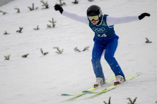 OLYMPICS - Winter Olympic Games, Olympische Spiele, Olympia, OS Milano Cortina 2026 VAL DI FIEMME,ITALY,06.FEB.26 - OLYMPICS, Ski jumping, Skispringen, Ski, nordisch - Winter Olympic Games Milano Cortina 2026, preview, normal hill, training, women. Image shows Paige Jones (USA).  GEPAxpictures xOliverxLerch