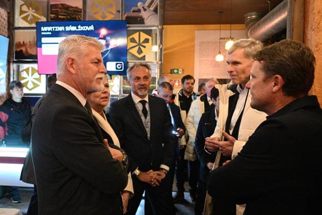 Czech President Petr Pavel (left) and with his wife Eva Pavlova (2nd from left) officially opened Czech House at Olympic Games, Olympische Spiele, Olympia, OS in Milan, Italy, on February 6, 2026. On the right side is seen Czech Olympic Mission Chief Martin Doktor and second from right is seen Jiri Kejval, President of the Czech Olympic Committee (COV). (CTKxPhoto MichalxKamaryt) CTKPhotoP2026020604223  CTKPhotoP2026020604223