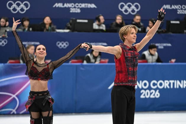 DAVIS Diana SMOLKIN Gleb (GEO) during Figure skating, Eiskunstlauf - TEAM competition Dance - Rhythmic Dance, Olympic Winter games, Winterspiele,Spiele, Summer games Milano-Cortina 2026 in Milano, Italy, February 06 2026  Copyright: xFilippoxTomasi IPAxSportx xipa-agency.netx xx IPA_71026576 IPA_Agency_IPA71026576