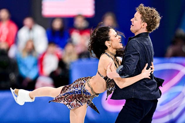 Madison CHOCK & Evan BATES (USA), during Team Event - Ice Dance Rhythm Dance, at the Olympic Winter games, Winterspiele,Spiele, Summer games Milano Cortina 2026, at Milano Ice Skating Arena, on February 6, 2026 in Milan, Italy. Noxthirdxpartyxsales  aflo_318676971