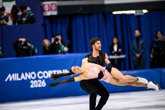 MILANO, ITALY - 6 FEBRUARY, 2026: FRA, FOURNIER BEAUDRY Laurence, CIZERON Guillaume - Olympics, Figure skating, Eiskunstlauf Team Event Ice Dance - Rhythm Dance  Copyright: xVITALIIxKLIUIEVx