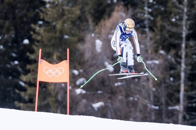 CORTINA, ITALY - FEBRUARY 6: Kira Weidle-Winkelmann (Germany) during the Women™s Downhill Training at the Milano Cortina 2026 Olympics at Tofane Alpine Skiing Centre on day 1 of the Milano Cortina 2026 Olympics on February 6, 2026 in Cortina, Italy. Editorial use only. Venezia Italy Copyright: xSteffiexWunderlx