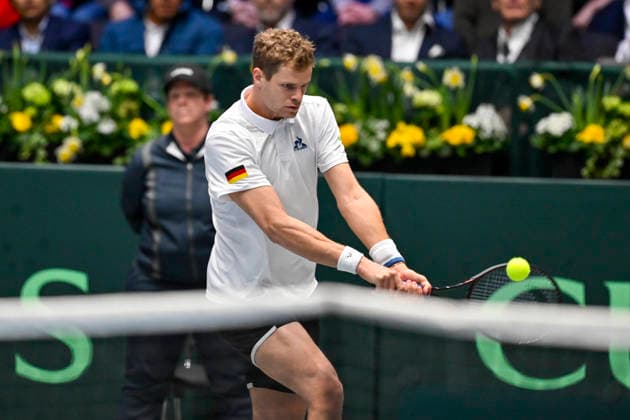 Yannick Hanfmann (GER) 06.02.2026 Tennis Davis Cup Qualifiers 2026 Deutschland vs Peru , Castello, Duesseldorf,