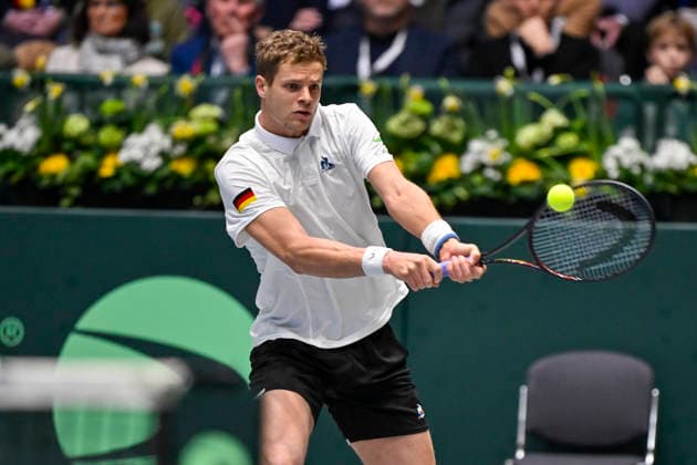 Yannick Hanfmann (GER) 06.02.2026 Tennis Davis Cup Qualifiers 2026 Deutschland vs Peru , Castello, Duesseldorf,