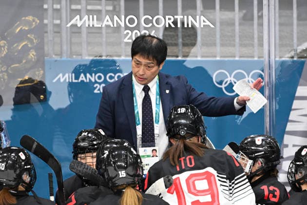Yuji IIzuka (JPN), Head coach Japan, Ice hockey, Eishockey - Women Prelim.Round Group B FRA 2 - 3 JPN (France 2- 3 Japan) at the Milano Ice Hockey Park during the Milano Cortina 2026 Olympic Winter games, Winterspiele,Spiele, Summer games 07 February 2026, Milan, Italy. Noxthirdxpartyxsales  aflo_318695312