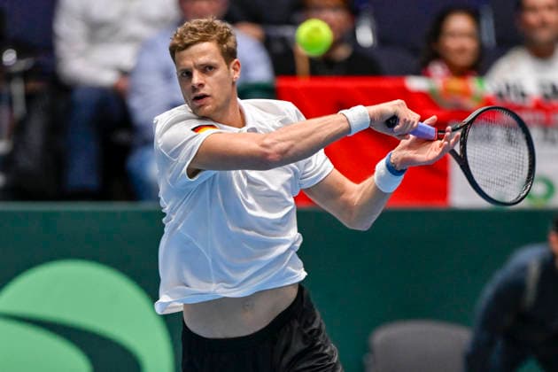 Yannick Hanfmann (GER) 06.02.2026 Tennis Davis Cup Qualifiers 2026 Deutschland vs Peru , Castello, Duesseldorf,