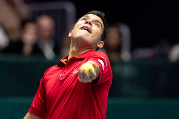 Davis Cup: Deutschland - Peru, 06.02.2026 Gonzalo Bueno (PER) während des Davis Cup Davis Cup: Deutschland - Peru im CASTELLO am February 6, 2026 in Duesseldorf, Germany. Copyright: xBEAUTIFULxSPORTS KennyxBeelex