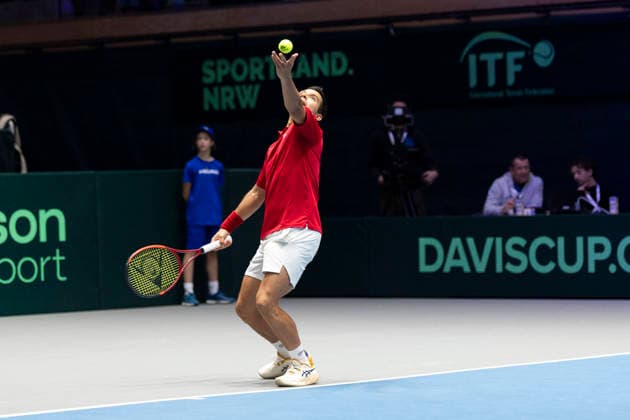Davis Cup: Deutschland - Peru, 06.02.2026 Gonzalo Bueno (PER) während des Davis Cup Davis Cup: Deutschland - Peru im CASTELLO am February 6, 2026 in Duesseldorf, Germany. Copyright: xBEAUTIFULxSPORTS KennyxBeelex