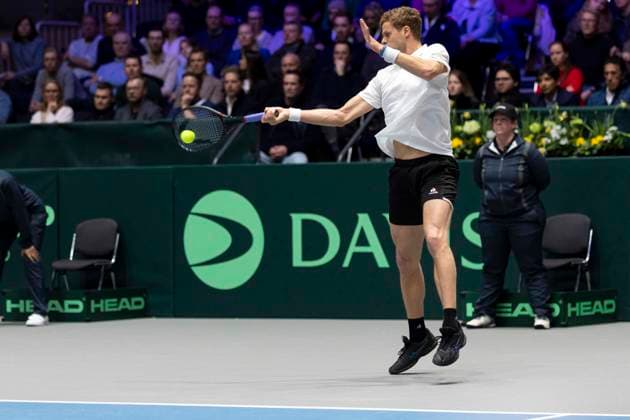Davis Cup: Deutschland - Peru, 06.02.2026 Yannick Hanfmann (GER) während des Davis Cup Davis Cup: Deutschland - Peru im CASTELLO am February 6, 2026 in Duesseldorf, Germany. Copyright: xBEAUTIFULxSPORTS KennyxBeelex