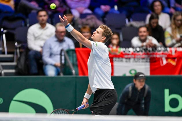Yannick Hanfmann (GER) 06.02.2026 Tennis Davis Cup Qualifiers 2026 Deutschland vs Peru , Castello, Duesseldorf,