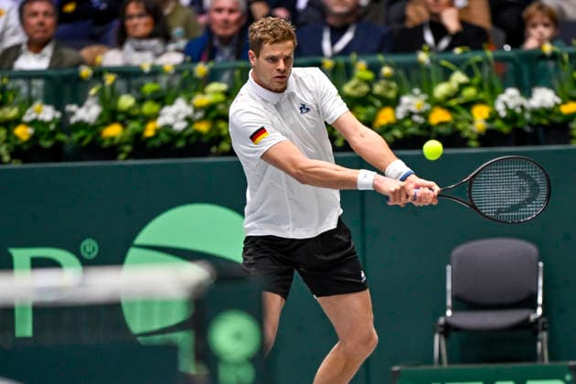 Yannick Hanfmann (GER) 06.02.2026 Tennis Davis Cup Qualifiers 2026 Deutschland vs Peru , Castello, Duesseldorf,