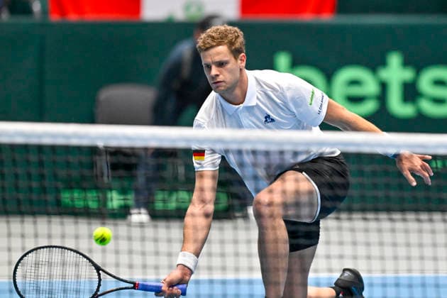 Yannick Hanfmann (GER) 06.02.2026 Tennis Davis Cup Qualifiers 2026 Deutschland vs Peru , Castello, Duesseldorf,