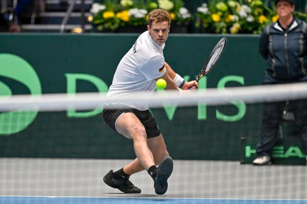 Yannick Hanfmann (GER) 06.02.2026 Tennis Davis Cup Qualifiers 2026 Deutschland vs Peru , Castello, Duesseldorf,