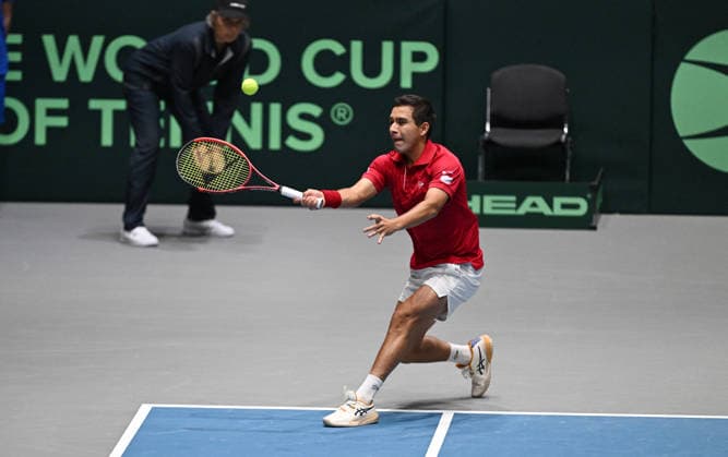 2026 Davis Cup Qualifiers , Düsseldorf Germany Germany vs. Peru Day1 Match1 Yannik Hanfmann (GER) vs. Gonzalo Bueno (PER)