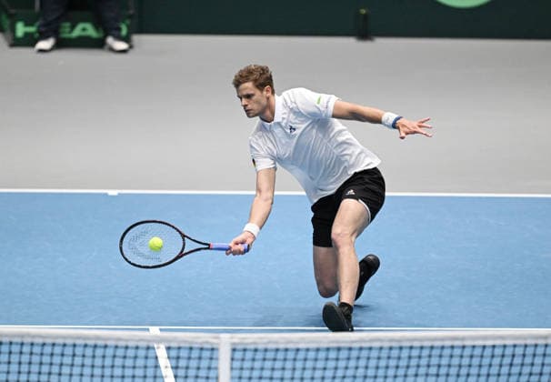 2026 Davis Cup Qualifiers , Düsseldorf Germany Germany vs. Peru Day1 Match1 Yannik Hanfmann (GER) vs. Gonzalo Bueno (PER) German Team