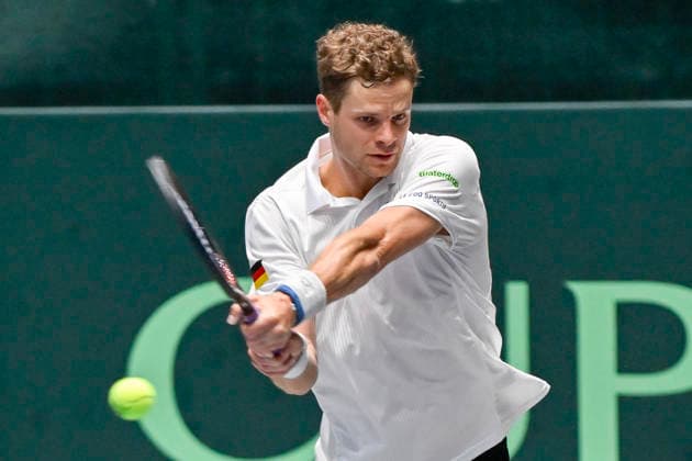 Yannick Hanfmann (GER) 06.02.2026 Tennis Davis Cup Qualifiers 2026 Deutschland vs Peru , Castello, Duesseldorf,
