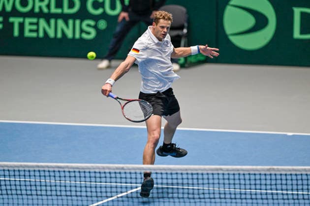 Yannick Hanfmann (GER) 06.02.2026 Tennis Davis Cup Qualifiers 2026 Deutschland vs Peru , Castello, Duesseldorf,