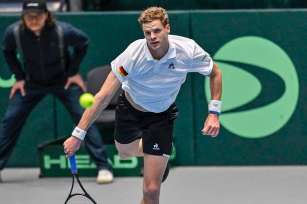 Yannick Hanfmann (GER) 06.02.2026 Tennis Davis Cup Qualifiers 2026 Deutschland vs Peru , Castello, Duesseldorf,