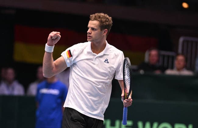 2026 Davis Cup Qualifiers , Düsseldorf Germany Germany vs. Peru Day1 Match1 Yannik Hanfmann (GER) vs. Gonzalo Bueno (PER) Opening Ceremony Yannik Hanfmann (GER)