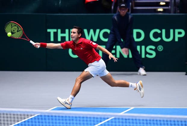 Tennis Davis Cup 2026: Deutschland - Peru am 06.02.2026 im Castello in Düsseldorf Gonzalo Bueno ( PER ) Nordrhein-Westfalen Deutschland