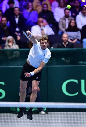 Tennis Davis Cup 2026: Deutschland - Peru am 06.02.2026 im Castello in Düsseldorf Yannick Hanfmann ( GER ) Nordrhein-Westfalen Deutschland
