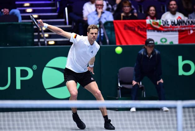 Tennis Davis Cup 2026: Deutschland - Peru am 06.02.2026 im Castello in Düsseldorf Yannick Hanfmann ( GER ) Nordrhein-Westfalen Deutschland