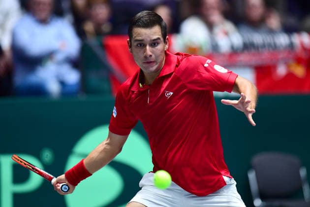 Tennis Davis Cup 2026: Deutschland - Peru am 06.02.2026 im Castello in Düsseldorf Gonzalo Bueno ( PER ) Nordrhein-Westfalen Deutschland