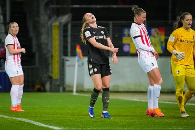 Fussball, Google Pixel Frauen-Bundesliga, 17 .Spieltag, 2025 2026, SC Freiburg vs. FC Bayern München, 06.02.2026, Dreisamstadion, Freiburg,:STINE BALLISAGER FC Bayern München, 3) Freiburg Dreisamstadion Baden-Württemberg Deutschland Copyright: xFINLEYxMÖRCHx