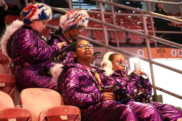 GIOCHI OLIMPICI - Olimpiadi Invernali Milano-Cortina 2026 - Opening Ceremony USA Team supporters prior the Opening Ceremony of the Olympic Winter games, Winterspiele,Spiele, Summer games Milano-Cortina 2026 on February 06, 2026 at the Milano San Siro Olympic Stadium in Milan, Italy Cortina D Ampezzo Italy  Copyright: xIPAxSport ABACAx