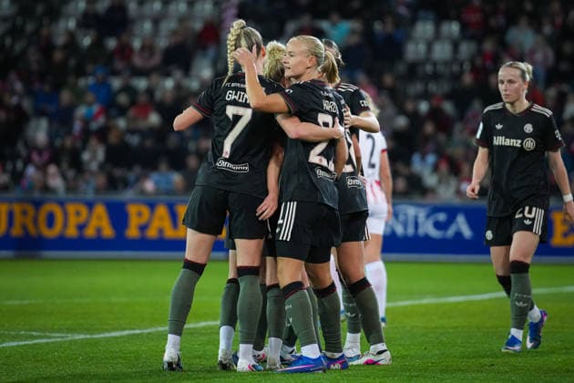 Fussball, Google Pixel Frauen-Bundesliga, 17 .Spieltag, 2025 2026, SC Freiburg vs. FC Bayern München, 06.02.2026, Dreisamstadion, Freiburg,:PERNILLE HARDER FC Bayern München, 21) Tor, Torjubel, Freiburg Dreisamstadion Baden-Württemberg Deutschland Copyright: xFINLEYxMÖRCHx