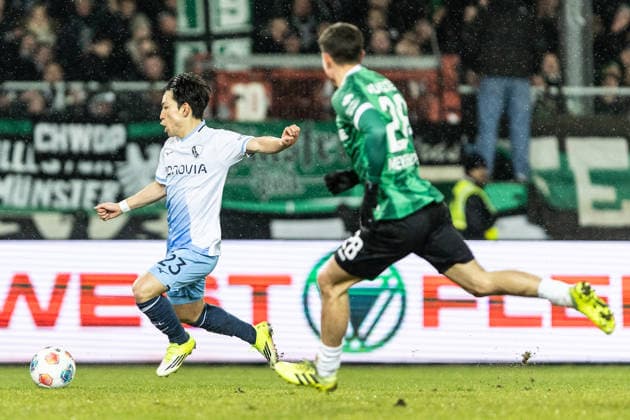 2.Fußball Bundesliga: Preußen Münster - VfL Bochum, 06.02.2026 Koji Miyoshi (VfL Bochum, 23) 2.Fußball Bundesliga: Preußen Münster - VfL Bochum, LVM-Preußenstadion, Münster; 06.02.2026 DFL regulations prohibit any use of photographs as image sequences and or quasi video.