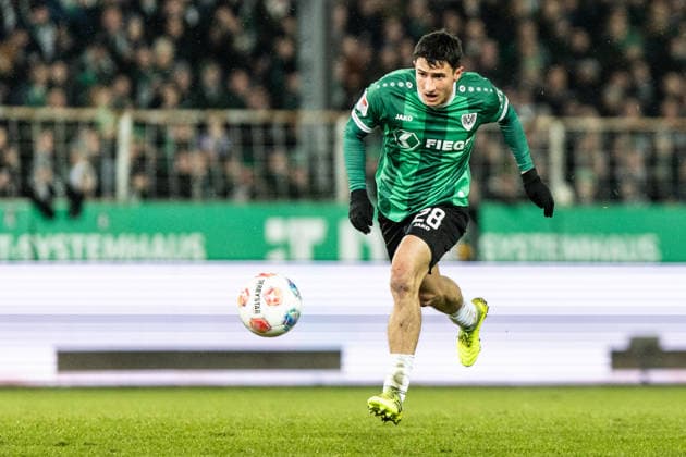 2.Fußball Bundesliga: Preußen Münster - VfL Bochum, 06.02.2026 Marco Meyerhöfer (Preußen Münster, 28) 2.Fußball Bundesliga: Preußen Münster - VfL Bochum, LVM-Preußenstadion, Münster; 06.02.2026 DFL regulations prohibit any use of photographs as image sequences and or quasi video.