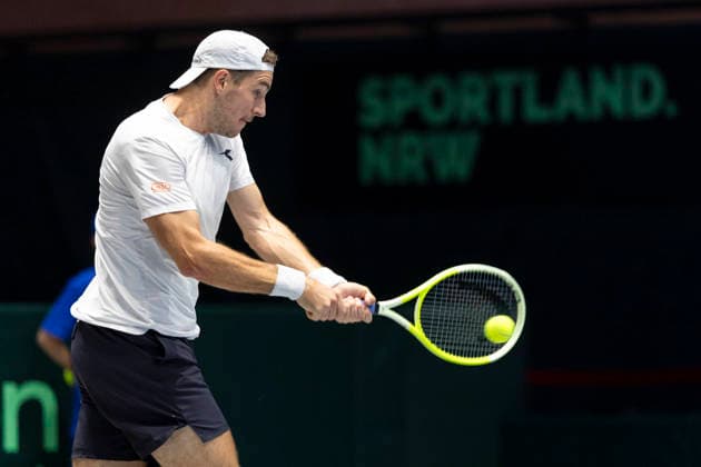 Davis Cup: Deutschland - Peru, 06.02.2026 Jan-Lennard Struff (GER) während des Davis Cup Davis Cup: Deutschland - Peru im CASTELLO am February 6, 2026 in Duesseldorf, Germany. Copyright: xBEAUTIFULxSPORTS KennyxBeelex