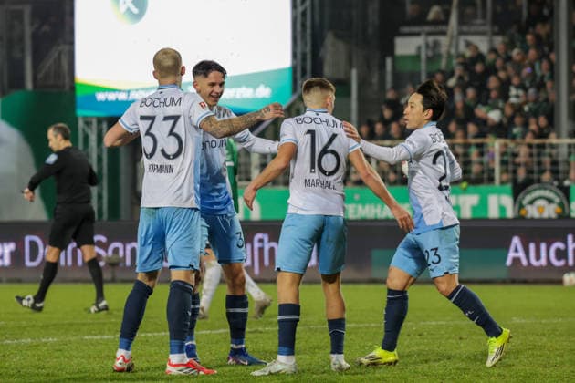 06.02.2026, xgrfx, Fussball 2.Bundesliga, Preußen Münster - VfL Bochum v.l. Tor, Callum Marshall (VfL Bochum) (DFL DFB REGULATIONS PROHIBIT ANY USE OF PHOTOGRAPHS as IMAGE SEQUENCES and or QUASI-VIDEO) Münster