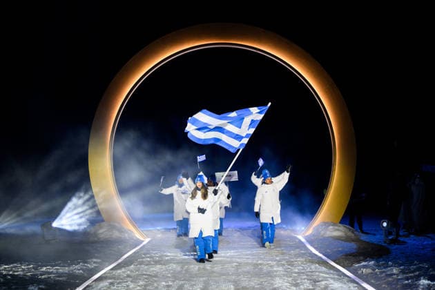 260206 Athletes of Greece and flag bearer Nefeli Tita during the Opening Ceremony of the 2026 Winter Olympics on February 6, 2026 in Predazzo. Photo: Maxim Thore BILDBYRAN kod MT MT0960 bbeng Olympic Games, Olympische Spiele, Olympia, OS olympics winter olympics os ol olympiska spel vinter-os olympiske leker milano cortina 2026 milan cortina 2026 milano cortina 2026 olympic games milano cortina 2026 winter olympic games milano cortina-os milano cortina-ol vinter-ol opening ceremony invigning invigningsceremoni *** 260206 Athletes of Greece and flag bearer Nefeli Tita during the Opening Ceremony of the 2026 Winter Olympics on February 6, 2026 in Predazzo Photo Maxim Thore BILDBYRAN kod MT MT0960 bbeng olympic games olympics winter olympics os ol olympiska spel vinter os olympiske leker milano cortina 2026 milan cortina 2026 milano cortina 2026 olympic games milano cortina 2026 winter olympic games milano cortina os milano cortina ol vinter ol opening ceremony invigning invigningsceremoni  Copyright: MAXIMxTHORE BB260206MT102