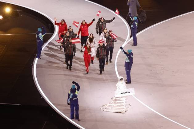 MILAN , 06-02-2026 , Milano San Siro Olympic Stadium , Olympic Winter games, Winterspiele,Spiele, Summer games 2026 Milano , Opening ceremony , Picture shows , Team Austria Olympic Winter Games 2026 - Opening ceremony  x201347498x Copyright: